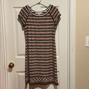 Max Studio Brown and Cream Patterned Top